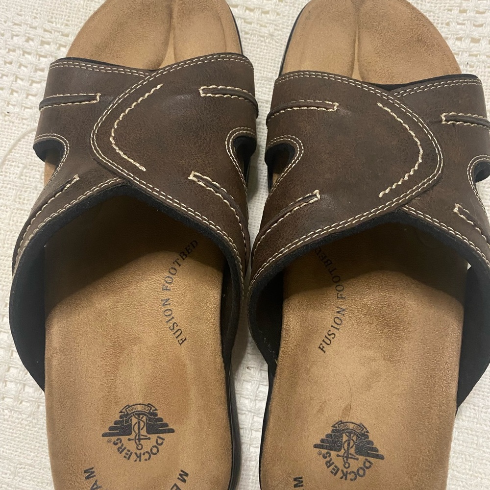 Dockers Men's Dark Brown Slide Sandals